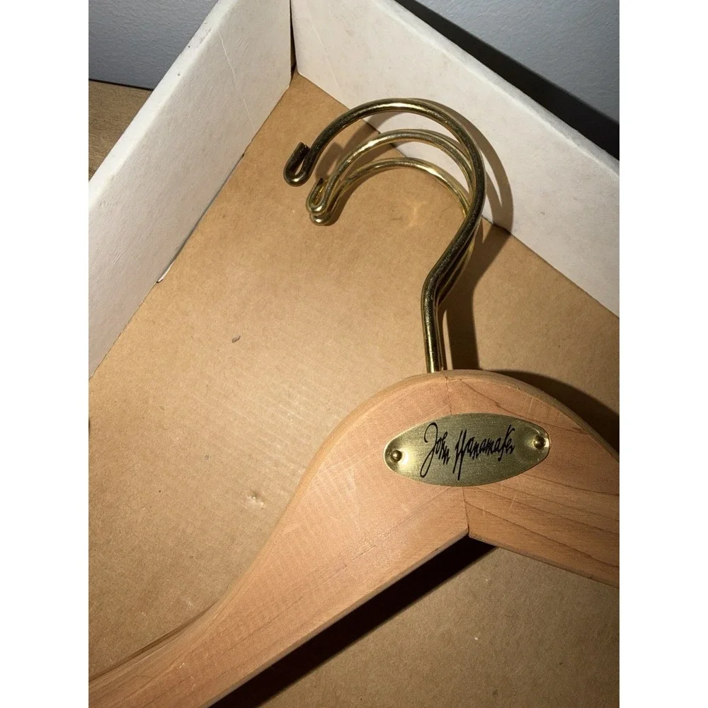 NEW OLD STOCK IN BOX JOHN WANAMAKER CEDAR WOODEN HANGERS VINTAGE 3 PIECE